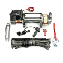 Treuil DRAGON 9.000 avec corde SYNTHETIQUE moteur 9HP