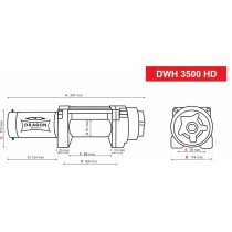 Treuil DRAGON 3.500LB avec corde SYNTHETIQUE moteur 1.6 HP