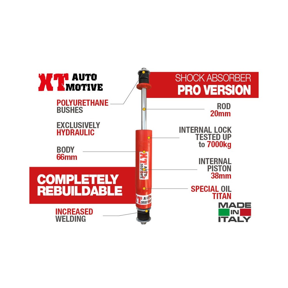 AMORTISSEUR AVANT XT AUTOMOTIVE "PRO VERSION" POUR LAND ROVER DEFENDER 90 ET 110 AMORTISSEUR AVANT XT AUTOMOTIVE "PRO VERSION" POUR LAND ROVER DEFENDER 90 ET 110