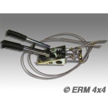 Frein à main hydraulique avec poignée triple pour freinage séparé, avec flexibles et raccord