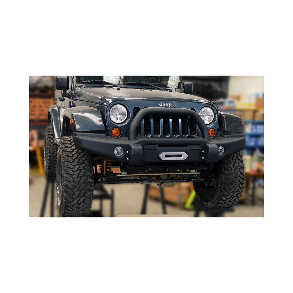 PARE-CHOCS AVANT AVEC SUPPORT DE TREUIL ET A-BAR POUR JEEP WRANGLER JK