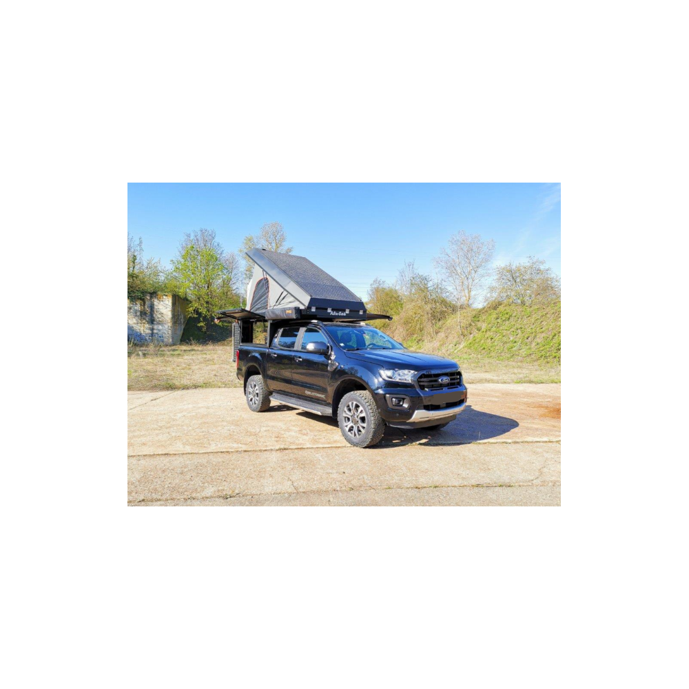 CANOPY CAMPER ALU-CAB VERSION AC20 COMFORT NOIR POUR FORD RANGER DOUBLE CABINE DE 2012 A 2022 (KIT DE MONTAGE INCLUS)