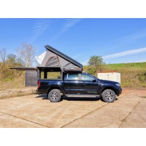CANOPY CAMPER ALU-CAB VERSION AC20 COMFORT NOIR POUR FORD RANGER DOUBLE CABINE DE 2012 A 2022 (KIT DE MONTAGE INCLUS)
