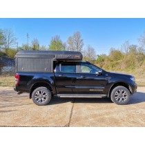 CANOPY CAMPER ALU-CAB VERSION AC20 COMFORT NOIR POUR FORD RANGER DOUBLE CABINE DE 2012 A 2022 (KIT DE MONTAGE INCLUS)