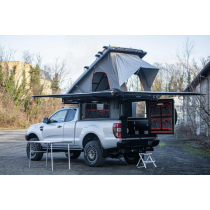 CANOPY CAMPER ALU-CAB VERSION AC20 COMFORT NOIR POUR FORD RANGER EXTRA CABINE DE 2012 A 2022 (KIT DE MONTAGE INCLUS)