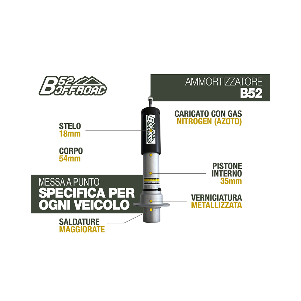 AMORTISSEUR AVANT +4cm TOUT-TERRAIN B52 POUR DODGE NITRO