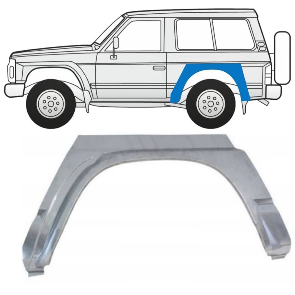 Tôle de réparation de passage de roue arrière Gauche pour Nissan patrol GR y60 2 portes