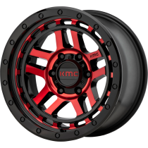 Jante aluminium 8,5 x 17 ET +18 KMC KM540 RECON noir rouge Jeep KM54078550918 Gloss BLACK RED