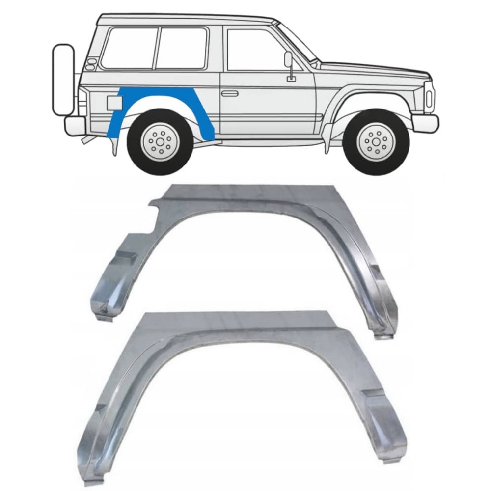 Tôle de réparation de passage de roue arrière Gauche + Droit pour Nissan patrol GR y60 2 portes Tôle de réparation de passage de roue arrière Gauche + Droit pour Nissan patrol GR y60 2 portes