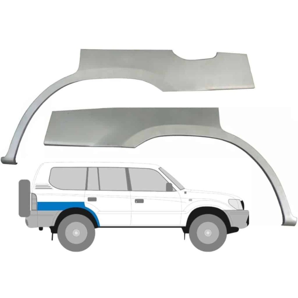 Tôle de réparation de passage de roue arrière Droit + Gauche pour Toyota Land Cruiser KDJ / KZJ 95 ou 5 portes Tôle de réparation de passage de roue arrière Droit + Gauche pour Toyota Land Cruiser KDJ / KZJ 95 ou 5 portes