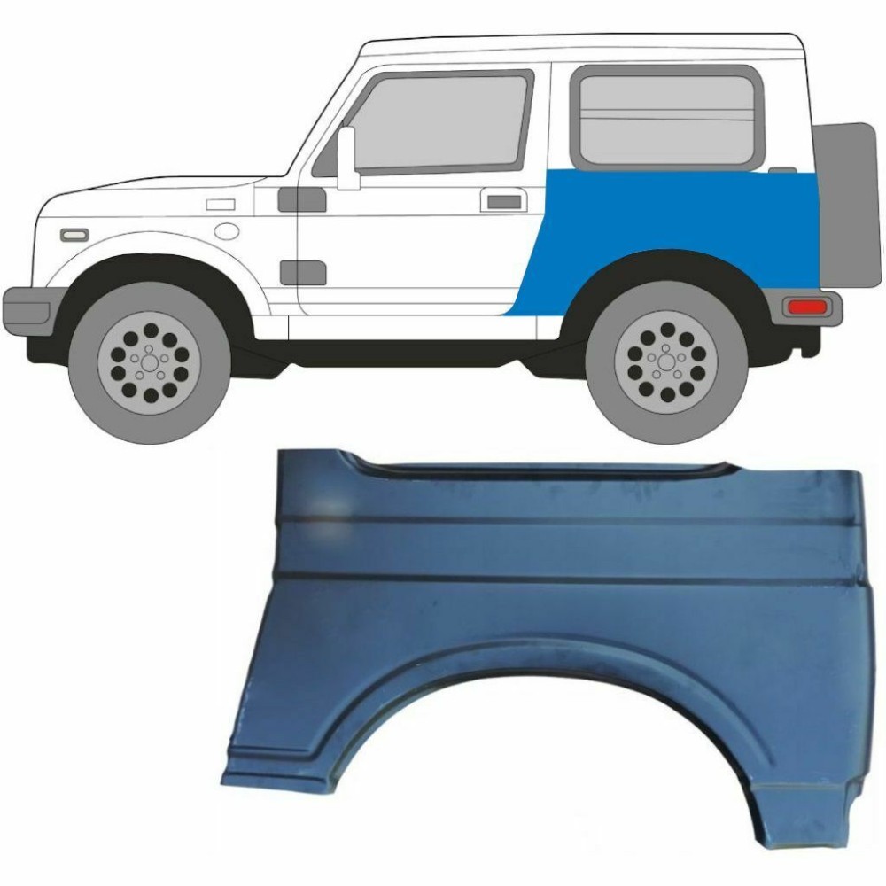 Panneau de réparation arc d'aile arrière pour Suzuki Samurai TOLÉ 1981-2004 / Gauche