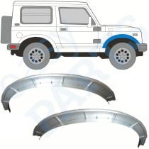 PANNEAU DE RÉPARATION / ENSEMBLE DE FIXATION DE PASSAGE DE ROUE D'AILE AVANT POUR SUZUKI SAMURAI 1981 - 2004