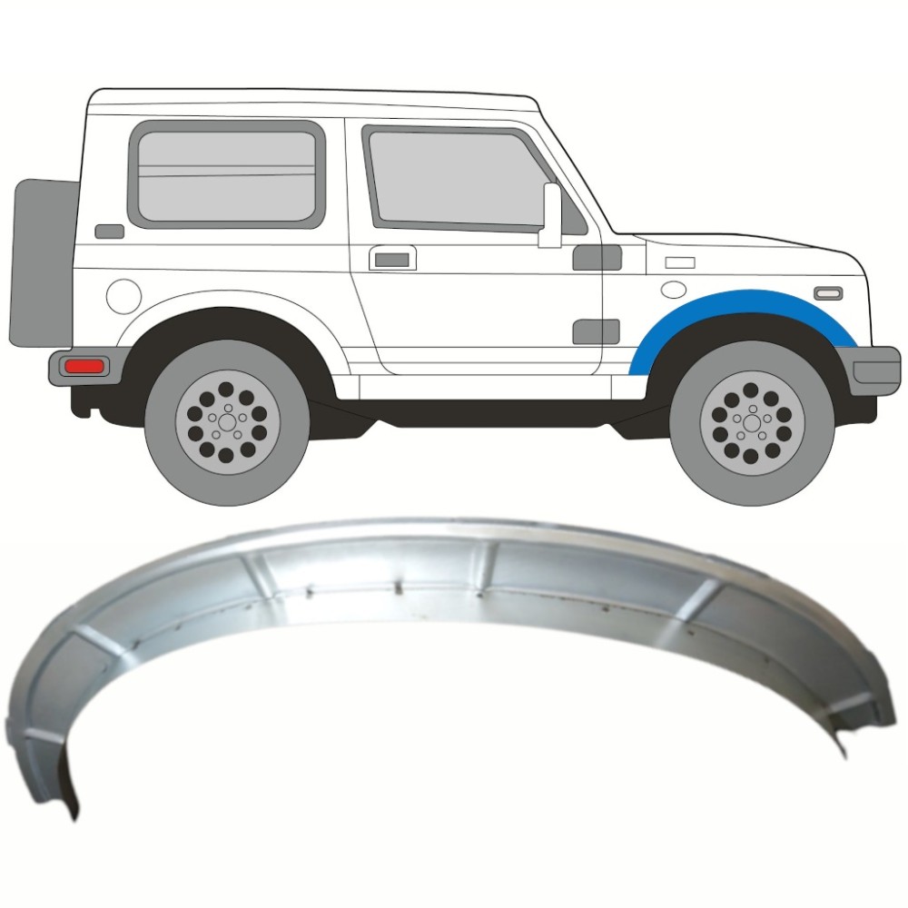 PANNEAU DE RÉPARATION DE FIXATION DE PASSAGE DE ROUE D'AILE AVANT / DROIT POUR SUZUKI SAMURAI 1981 - 2004
