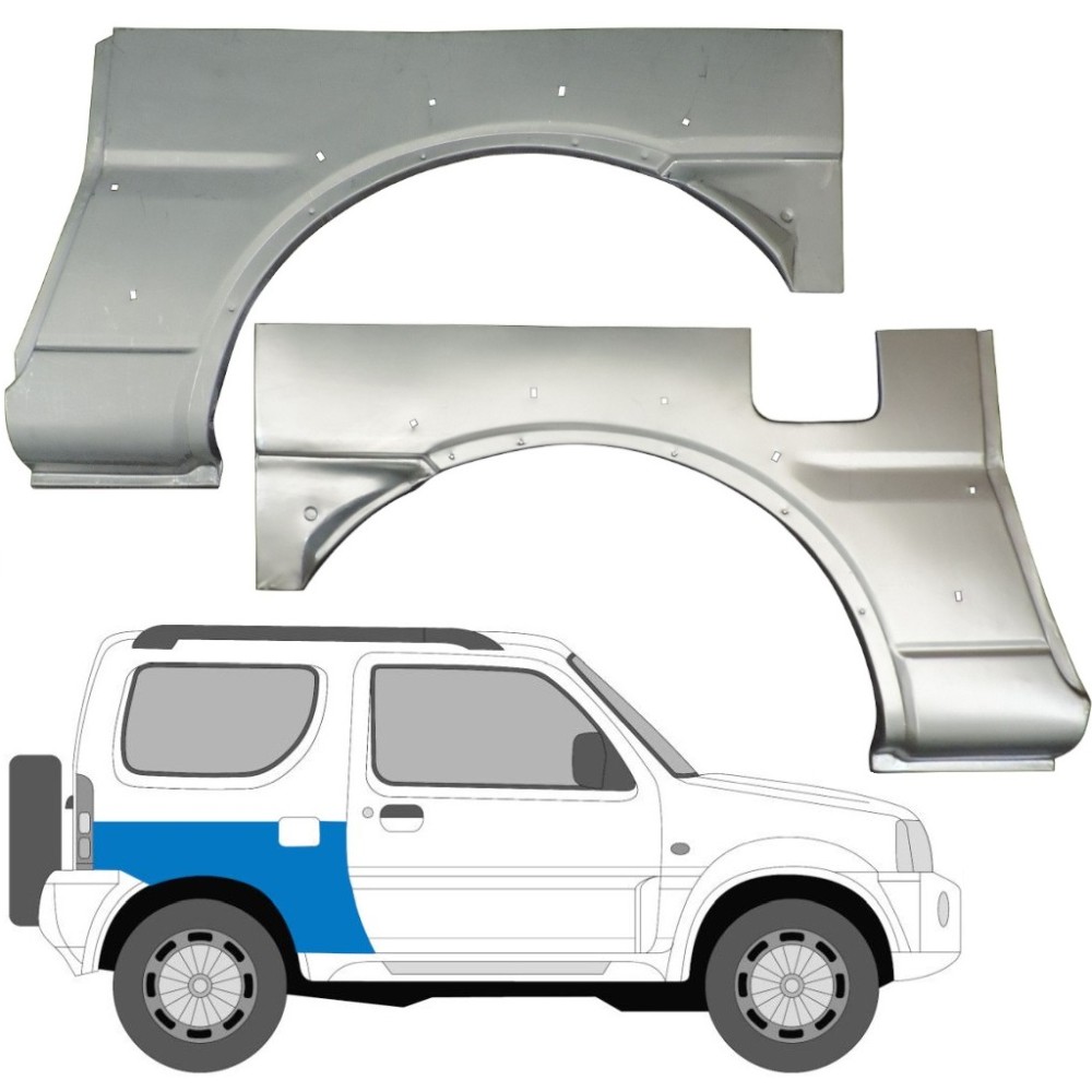 PANNEAU RÉPARATION D'AILE ARRIÈRE SUZUKI JIMNY 1998-2018 KIT droite + gauche