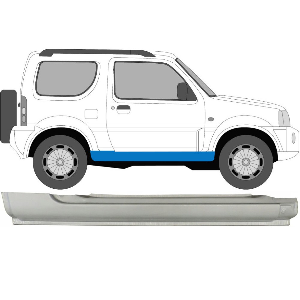 PANNEAU DE RÉPARATION DE SEUIL DROIT COMPLET SUZUKI JIMNY 1998-2018