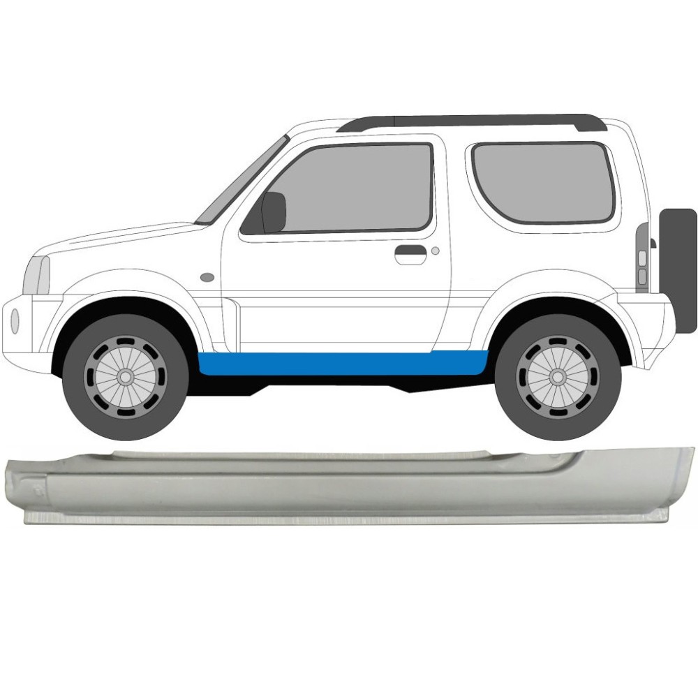 PANNEAU DE RÉPARATION DE SEUIL GAUCHE COMPLET SUZUKI JIMNY 1998-2018