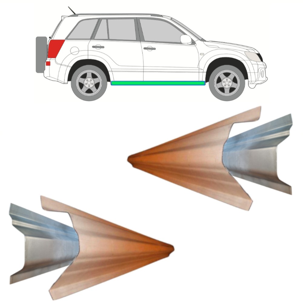 KIT PANNEAU DE RÉPARATION DE SEUIL INTÉRIEUR + EXTÉRIEUR / DROITE + GAUCHE POUR SUZUKI GRAND VITARA 2005-2012 KIT PANNEAU DE RÉPARATION DE SEUIL INTÉRIEUR + EXTÉRIEUR / DROITE + GAUCHE POUR SUZUKI GRAND VITARA 2005-2012