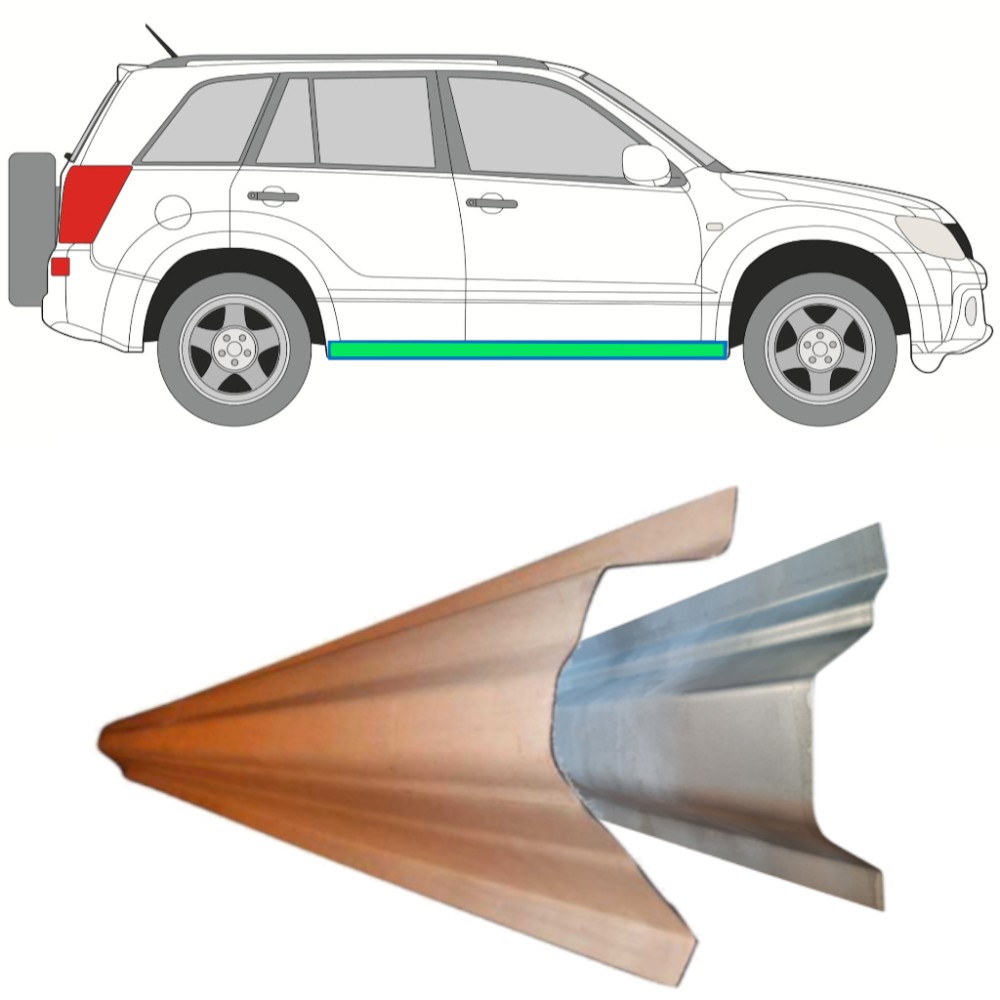 PANNEAU DE RÉPARATION DE SEUIL INTÉRIEUR + EXTÉRIEUR / DROITE OU GAUCHE POUR SUZUKI GRAND VITARA 2005-2012 PANNEAU DE RÉPARATION DE SEUIL INTÉRIEUR + EXTÉRIEUR / DROITE OU GAUCHE POUR SUZUKI GRAND VITARA 2005-2012