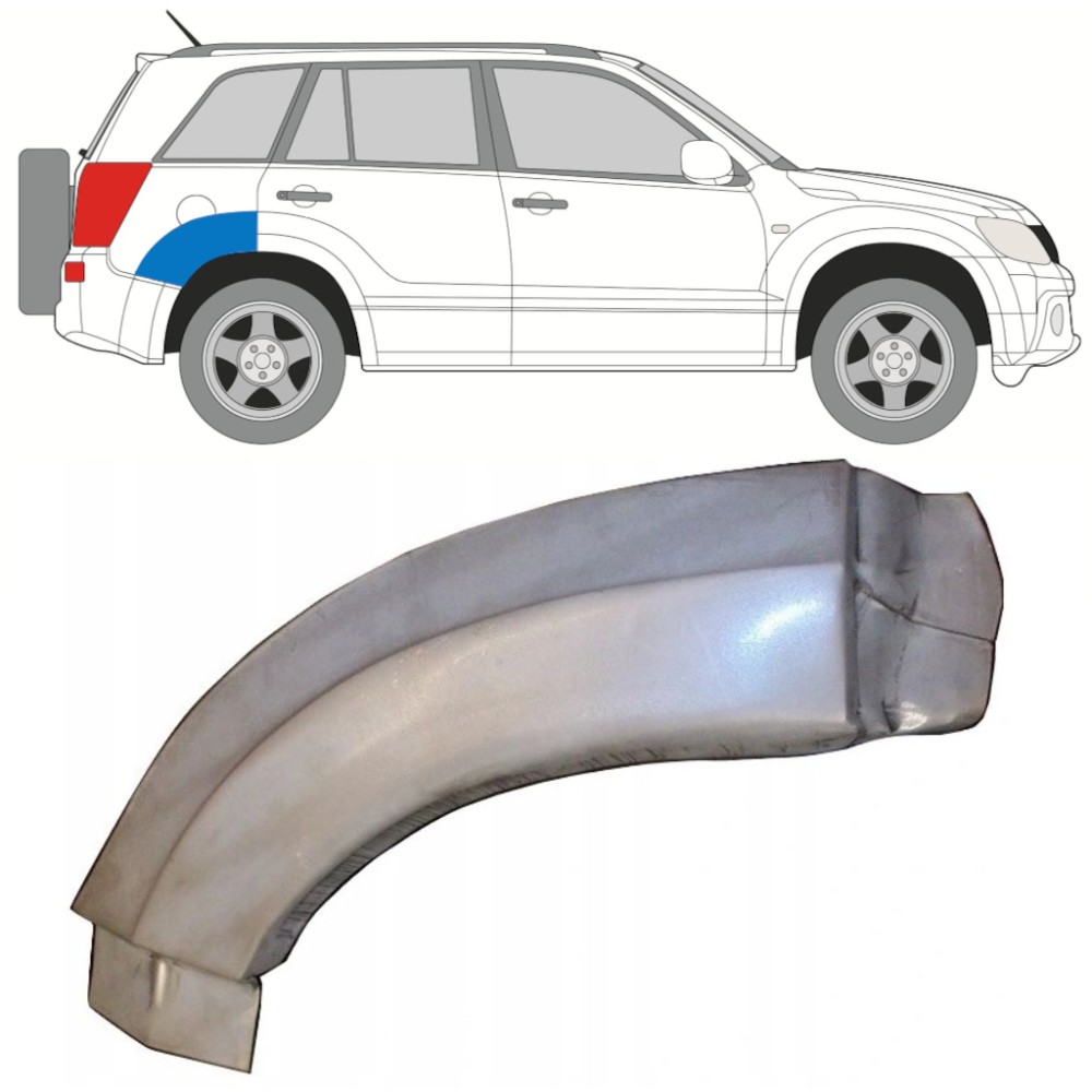 PANNEAU DE RÉPARATION D'AILE ARRIÈRE PARTIE ARRIÈRE / DROITE POUR SUZUKI GRAND VITARA 2005-2012 PANNEAU DE RÉPARATION D'AILE ARRIÈRE PARTIE ARRIÈRE / DROITE POUR SUZUKI GRAND VITARA 2005-2012