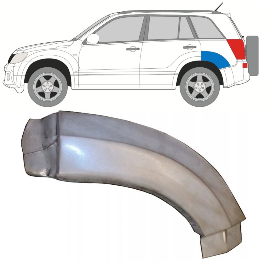 PANNEAU DE RÉPARATION D'AILE ARRIÈRE PARTIE ARRIÈRE / GAUCHE POUR SUZUKI GRAND VITARA 2005-2012 PANNEAU DE RÉPARATION D'AILE ARRIÈRE PARTIE ARRIÈRE / GAUCHE POUR SUZUKI GRAND VITARA 2005-2012