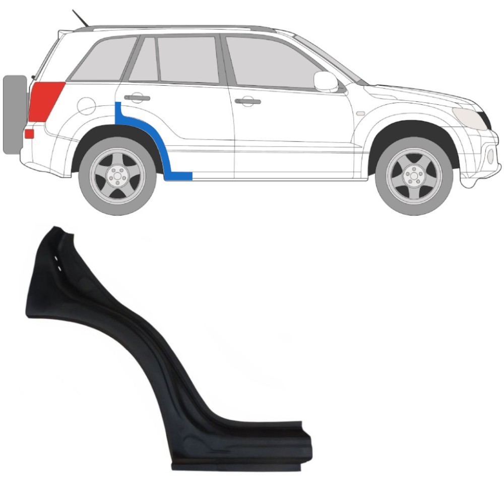 PANNEAU DE RÉPARATION D'AILE ARRIÈRE / DROIT POUR SUZUKI GRAND VITARA 2005-2012
