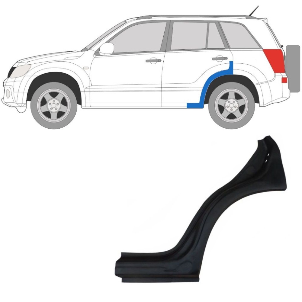 PANNEAU DE RÉPARATION D'AILE ARRIÈRE / GAUCHE POUR SUZUKI GRAND VITARA 2005-2012