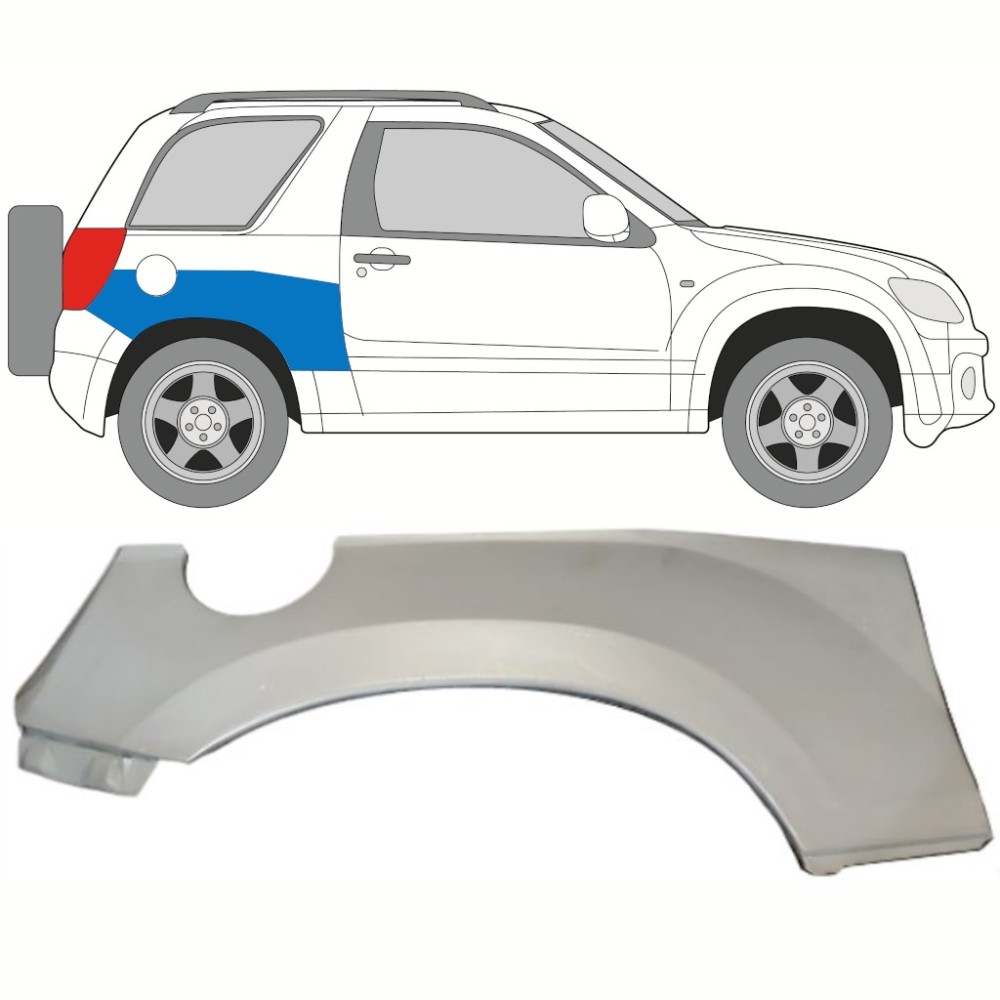 PASSAGE DE ROUE ARRIÈRE / ROUE SUPÉRIEURE /  DROITE POUR SUZUKI GRAND VITARA 2005-2012