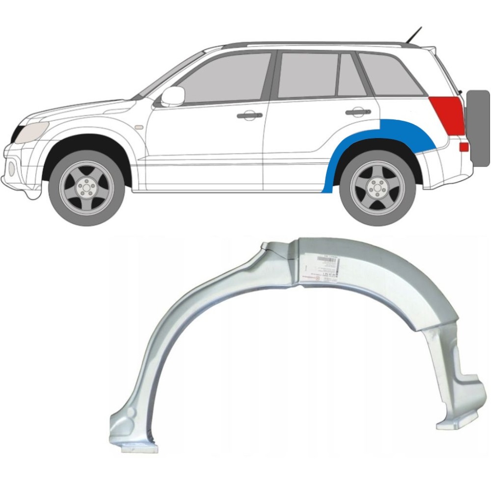 PASSAGE DE ROUE ARRIÈRE GAUCHE POUR SUZUKI GRAND VITARA 2005-2012