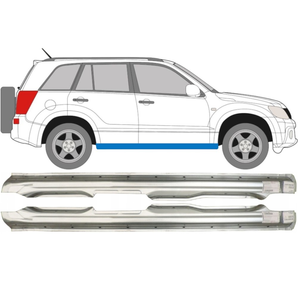 KIT PANNEAU DE RÉPARATION DE SEUIL COMPLET POUR SUZUKI GRAND VITARA 2005-2012