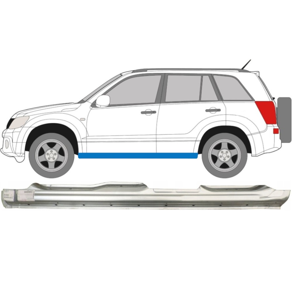 PANNEAU DE RÉPARATION DE SEUIL GAUCHE COMPLET POUR SUZUKI GRAND VITARA 2005-2012