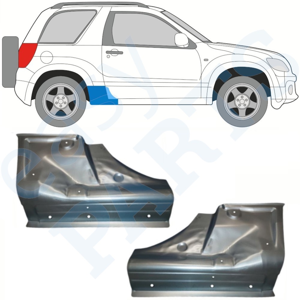 KIT PANNEAU DE RÉPARATION DE SEUIL DE 3 PORTES POUR SUZUKI GRAND VITARA 2005-2012 KIT PANNEAU DE RÉPARATION DE SEUIL DE 3 PORTES POUR SUZUKI GRAND VITARA 2005-2012