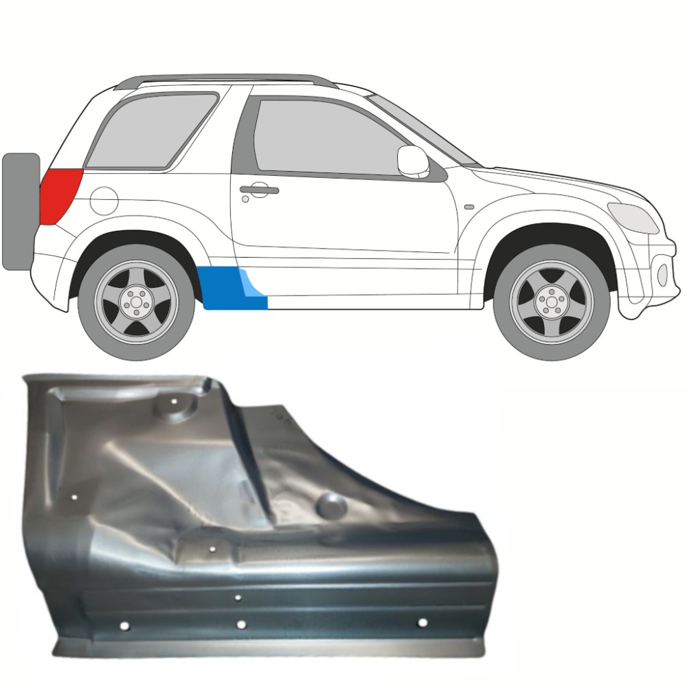 PANNEAU DE RÉPARATION DE SEUIL DE 3 PORTES DROIT POUR SUZUKI GRAND VITARA 2005-2012