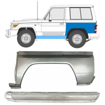 TOYOTA LAND CRUISER LJ70 1984-1993 PASSAGE DE ROUE ARRIÈRE + PANNEAU DE RÉPARATION DU SEUIL / GAUCHE