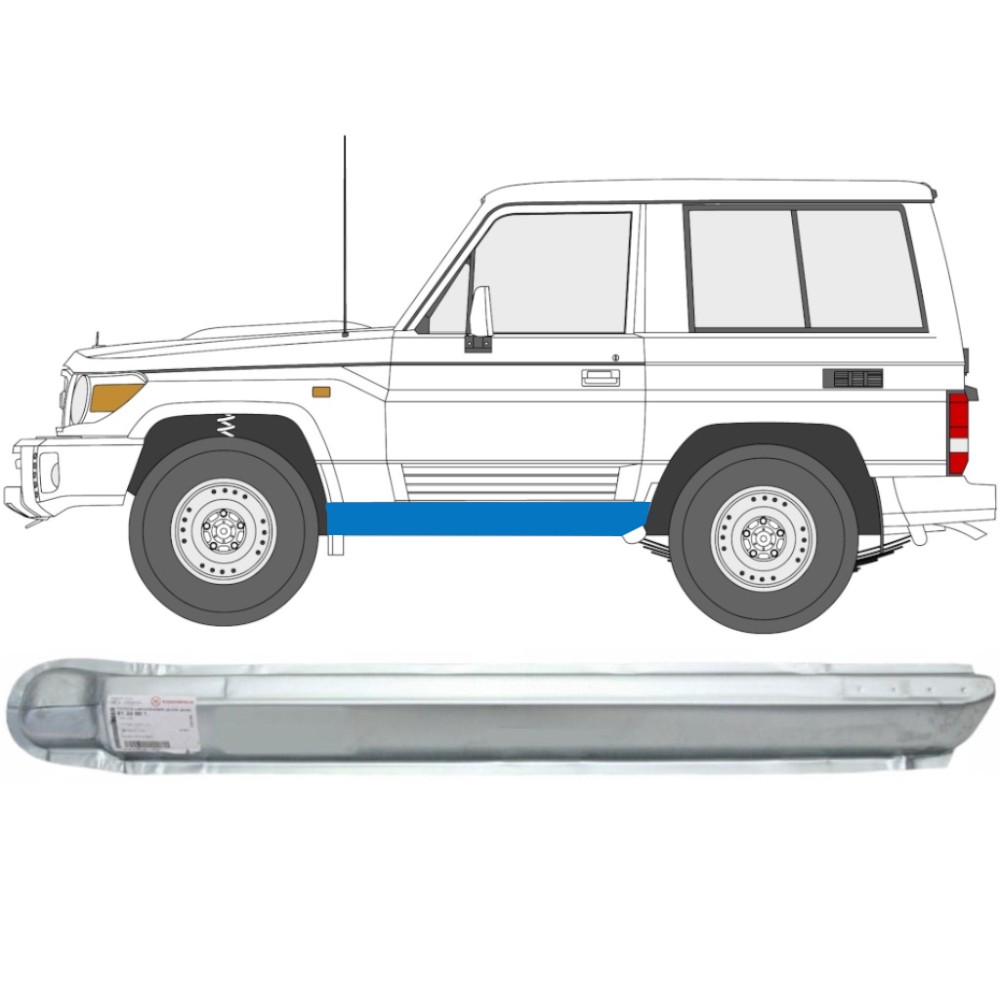 TOYOTA LAND CRUISER LJ70 / KZJ70 1984-1993 PANNEAU DE RÉPARATION DU SEUIL GAUCHE