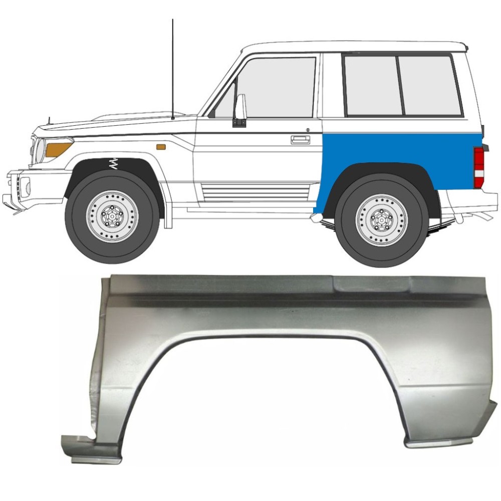 TOYOTA LAND CRUISER LJ70 / KZJ70 1984-1993 PANNEAU DE RÉPARATION DE L'AILE ARRIÈRE GAUCHE