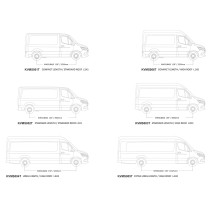 Kit de galerie Slimline II pour le Mercedes-Benz Sprinter 170in/L3/LWB avec rails d'origine (2006-jusqu'à présent) / Haut