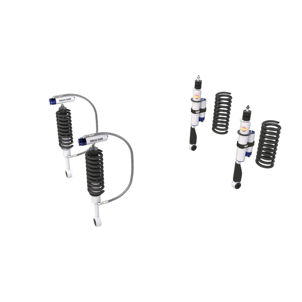 KIT DE SUSPENSION TERRAIN TAMER AVEC AMORTISSEUR PRO SHOCK REHAUSSE +40/50MM POUR NISSAN NAVARA D23 RESSORT HELICOIDAUX ARR