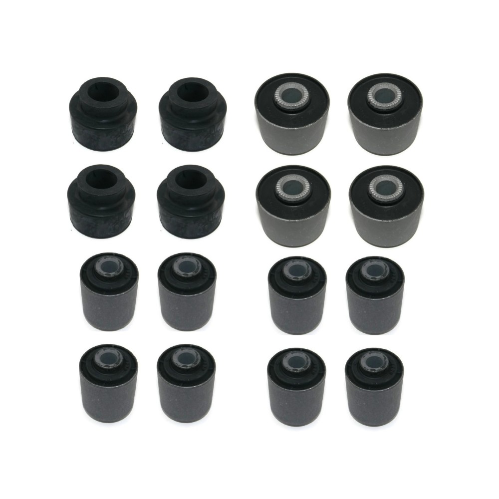 SILENTBLOCS DE BRAS DE SUSPENSION AVANT + ARRIÈRE pour Nissan Patrol Y60, Y61 Qualité comparable aux bagues d'origine. SILENTBLOCS DE BRAS DE SUSPENSION AVANT + ARRIÈRE pour Nissan Patrol Y60, Y61 Qualité comparable aux bagues d'origine.