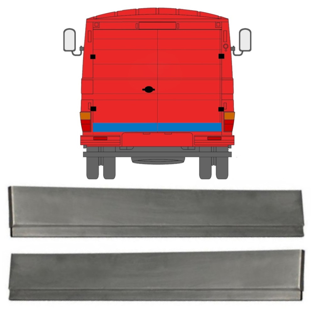 RÉPARATION DE LA PORTE ARRIÈRE PANEL / SET POUR MERCEDES 406-608D 1968-1986
