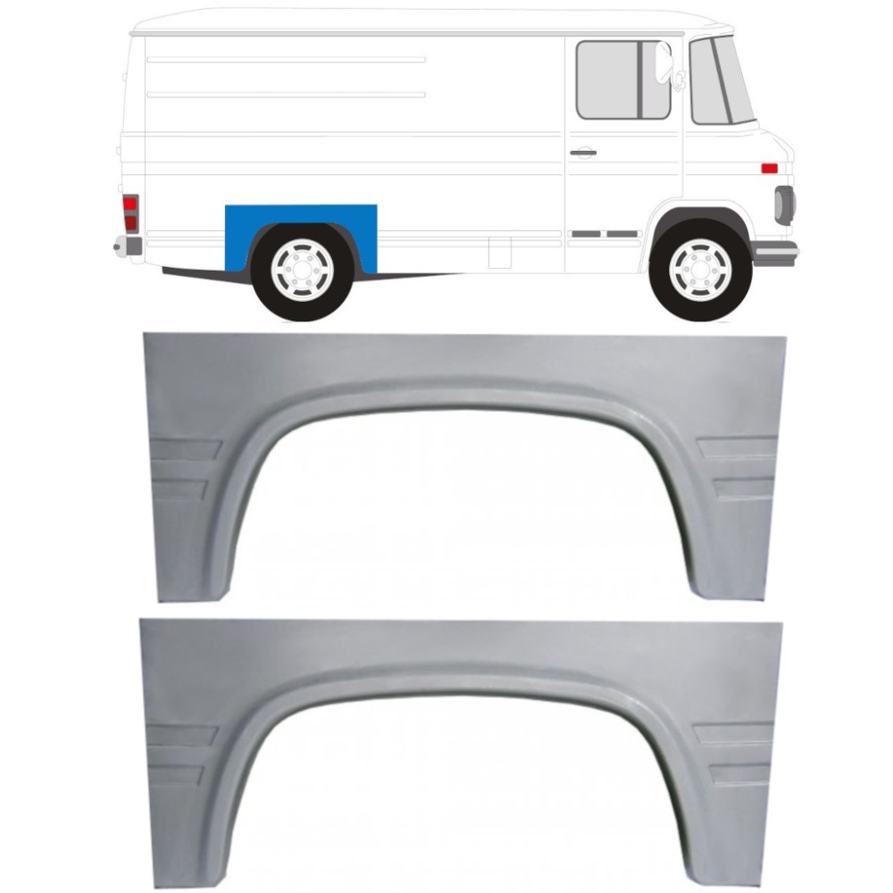 PANNEAU DE RÉPARATION DE L'AILE ARRIÈRE / SET POUR MERCEDES 406-608D 1968-1986
