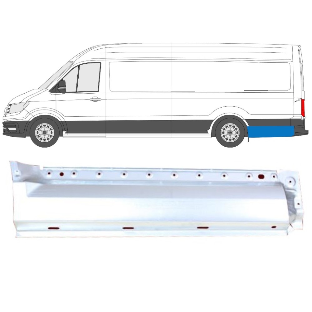 PANNEAU DE RÉPARATION DE L'AILE ARRIÈRE / GAUCHE POUR VOLKSWAGEN CRAFTER / MAN TGE 2017- EXTRA EMPATTEMENT LONG PANNEAU DE RÉPARATION DE L'AILE ARRIÈRE / GAUCHE POUR VOLKSWAGEN CRAFTER / MAN TGE 2017- EXTRA EMPATTEMENT LONG