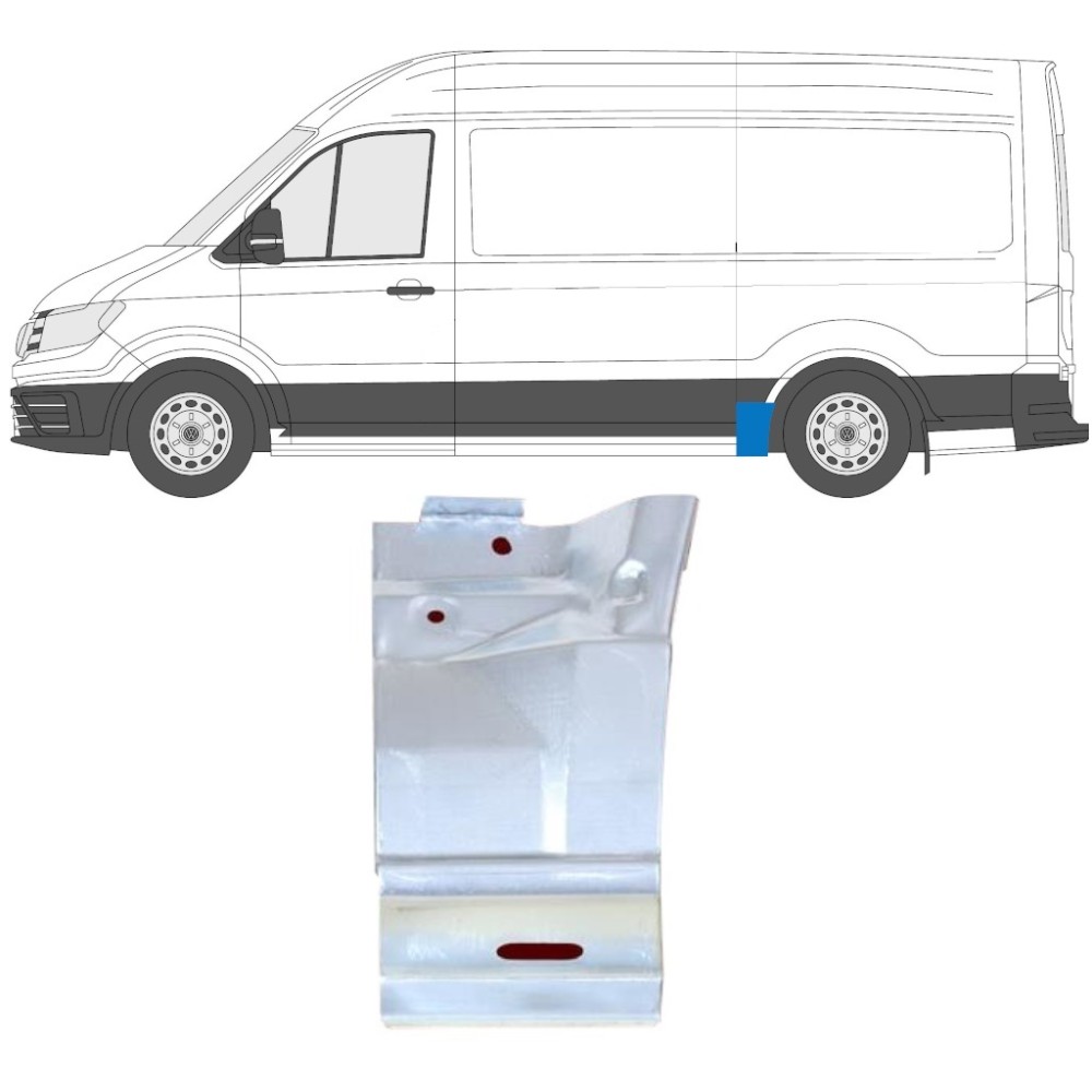 PANNEAU DE RÉPARATION DE L'AILE ARRIÈRE / GAUCHE POUR VOLKSWAGEN CRAFTER / MAN TGE 2017- EMPATTEMENT MOYEN PANNEAU DE RÉPARATION DE L'AILE ARRIÈRE / GAUCHE POUR VOLKSWAGEN CRAFTER / MAN TGE 2017- EMPATTEMENT MOYEN