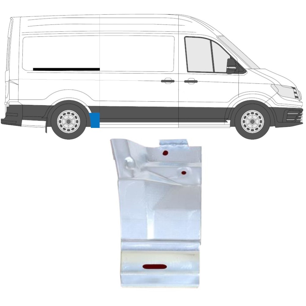PANNEAU DE RÉPARATION DE L'AILE ARRIÈRE / DROIT POUR VOLKSWAGEN CRAFTER / MAN TGE 2017- EMPATTEMENT MOYEN PANNEAU DE RÉPARATION DE L'AILE ARRIÈRE / DROIT POUR VOLKSWAGEN CRAFTER / MAN TGE 2017- EMPATTEMENT MOYEN