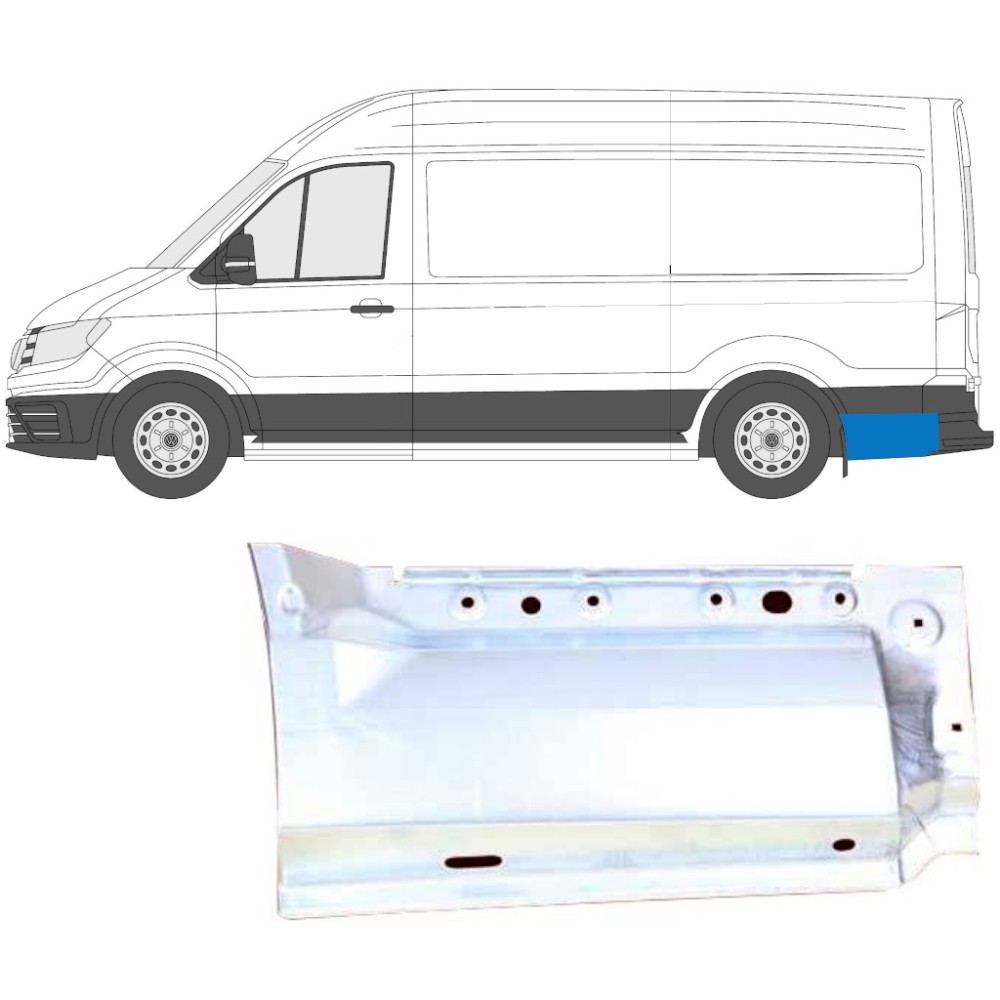PANNEAU DE RÉPARATION DE L'AILE ARRIÈRE / GAUCHE POUR VOLKSWAGEN CRAFTER / MAN TGE 2017- EMPATTEMENT MOYEN EMPATTEMENT LONG