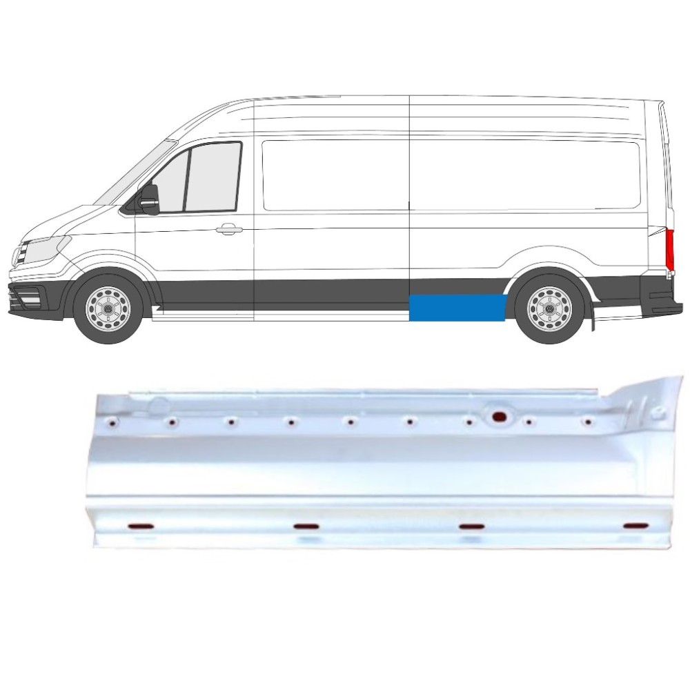 PANNEAU DE RÉPARATION DE L'AILE ARRIÈRE / GAUCHE POUR VOLKSWAGEN CRAFTER / MAN TGE 2017- EMPATTEMENT LONG PANNEAU DE RÉPARATION DE L'AILE ARRIÈRE / GAUCHE POUR VOLKSWAGEN CRAFTER / MAN TGE 2017- EMPATTEMENT LONG