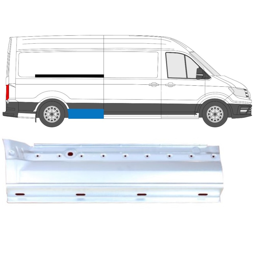 PANNEAU DE RÉPARATION DE L'AILE ARRIÈRE / DROIT POUR VOLKSWAGEN CRAFTER / MAN TGE 2017- EMPATTEMENT LONG PANNEAU DE RÉPARATION DE L'AILE ARRIÈRE / DROIT POUR VOLKSWAGEN CRAFTER / MAN TGE 2017- EMPATTEMENT LONG