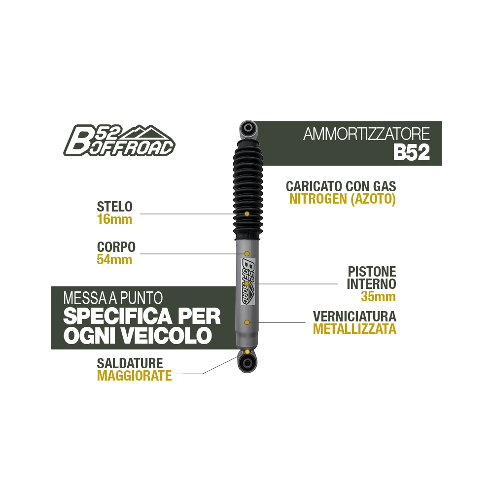 AMORTISSEUR ARRIÈRE +4CM B52 POUR SUZUKI JIMNY DEPUIS 2018 DISPO AOUT 2025
