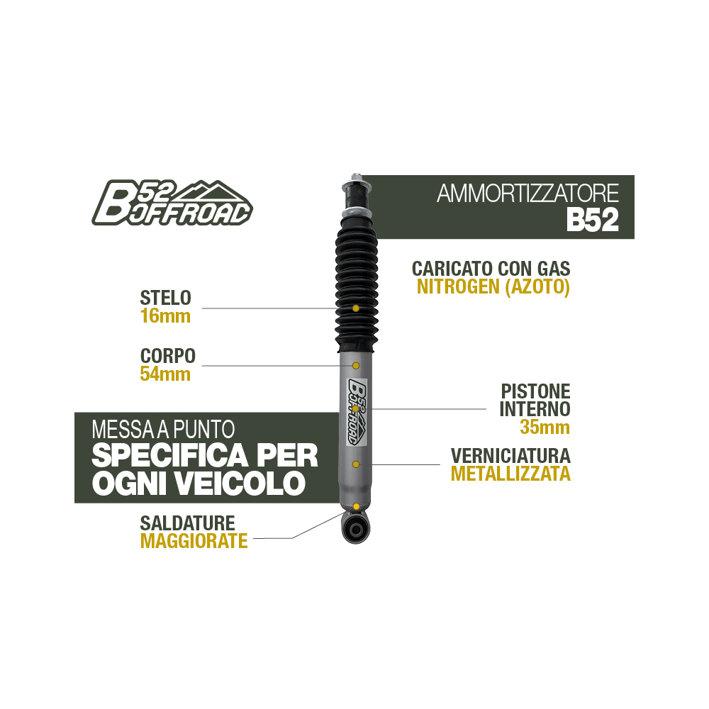 AMORTISSEUR AVANT +4CM B52 POUR SUZUKI JIMNY DEPUIS 2018