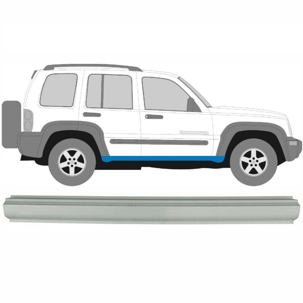 PANNEAU DE RÉPARATION DU SEUIL / DROIT GAUCHE / SEUIL - PARTIE INFÉRIEUR POUR JEEP KJ LIBERTY 2001-2008 PANNEAU DE RÉPARATION DU SEUIL / DROIT GAUCHE / SEUIL - PARTIE INFÉRIEUR POUR JEEP KJ LIBERTY 2001-2008