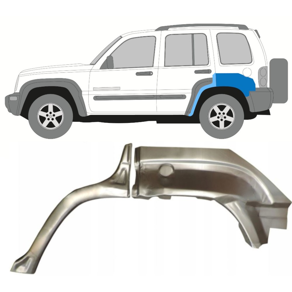 PANNEAU DE RÉPARATION / SET / GAUCHE POUR JEEP KJ LIBERTY 2001-2008 ARCHE ARRIÈRE PARTIE ARRIÈRE + AVANT PANNEAU DE RÉPARATION / SET / GAUCHE POUR JEEP KJ LIBERTY 2001-2008 ARCHE ARRIÈRE PARTIE ARRIÈRE + AVANT
